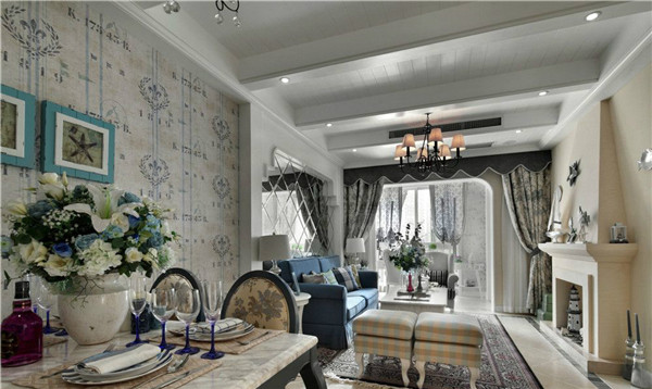 沈陽裝修公司100米兩室「地中海」裝修風(fēng)格案例圖